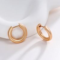 Wholesale Jewelry Xuping Simple Style Geometric Solid Color Alloy 18k Gold Plated Plating Hoop Earrings main image 5