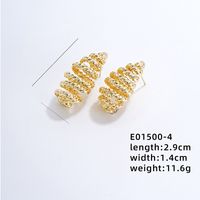 1 Pair Exaggerated Simple Style C Shape U Shape Geometric Polishing Plating Hollow Out 304 Stainless Steel Copper Ear Studs sku image 18