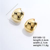 1 Pair Exaggerated Simple Style C Shape U Shape Geometric Polishing Plating Hollow Out 304 Stainless Steel Copper Ear Studs sku image 4