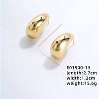 1 Pair Exaggerated Simple Style C Shape U Shape Geometric Polishing Plating Hollow Out 304 Stainless Steel Copper Ear Studs sku image 5