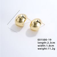 1 Pair Exaggerated Simple Style C Shape U Shape Geometric Polishing Plating Hollow Out 304 Stainless Steel Copper Ear Studs sku image 14