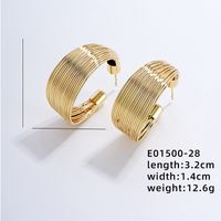 1 Pair Exaggerated Simple Style C Shape U Shape Geometric Polishing Plating Hollow Out 304 Stainless Steel Copper Ear Studs sku image 15