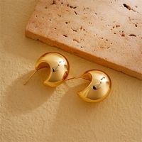 1 Pair Exaggerated Simple Style C Shape U Shape Geometric Polishing Plating Hollow Out 304 Stainless Steel Copper Ear Studs main image 7