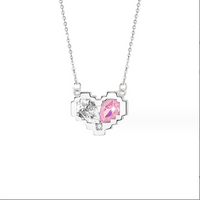 Élégant Dame Commuer Forme De Cœur Argent Sterling Incruster Zircon Or Blanc Plaqué Pendentif sku image 18