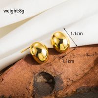 1 Pair Casual Basic Streetwear Solid Color Plating Stainless Steel 18k Gold Plated Ear Studs sku image 1
