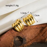 1 Pair Casual Basic Streetwear Solid Color Plating Stainless Steel 18k Gold Plated Ear Studs sku image 3