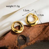 1 Pair Casual Basic Streetwear Solid Color Plating Stainless Steel 18k Gold Plated Ear Studs sku image 2