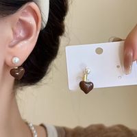 1 Pair Sweet Heart Shape Plating Alloy Gold Plated Drop Earrings main image 5