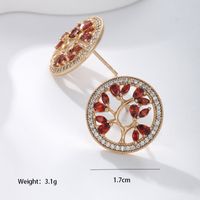 1 Pair Vintage Style Xuping Tree Flower Plating Inlay Copper Alloy Artificial Gemstones 18k Gold Plated Ear Studs main image 2