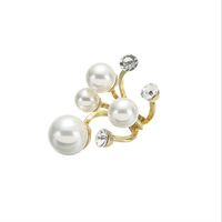 Sucré Fleur Alliage Incruster Perles Artificielles Diamant Artificiel Femmes Anneau Ouvert main image 5