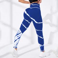 Style Simple Teinture Par Cravate Bande Spandex Polyester Teinture Actif Bas Pantalons Moulants main image 5