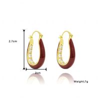Wholesale Jewelry Classical Pastoral Irregular Color Block Alloy Rhinestones Gold Plated Stoving Varnish Plating Inlay Hoop Earrings main image 2