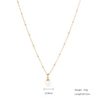 Style Simple Rond Acier Inoxydable Perle D'imitation Polissage Placage Plaqué Or Collier sku image 1