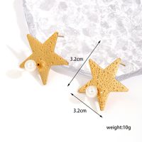1 Pair Ig Style Simple Style Star Tassel Solid Color Plating Chain Inlay Stainless Steel Artificial Pearls 18k Gold Plated Drop Earrings main image 6