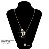 Titanium Steel 18K Gold Plated Elegant Plating Solid Color Butterfly Pendant Necklace main image 2
