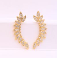 1 Pair Ig Style Wings Plating Inlay Brass Zircon 18k Gold Plated Ear Studs sku image 1