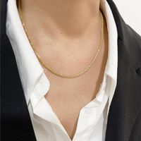 Simple Style Solid Color Stainless Steel Titanium Steel Plating 18k Gold Plated Necklace sku image 2