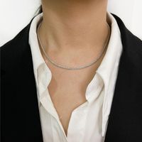 Simple Style Solid Color Stainless Steel Titanium Steel Plating 18k Gold Plated Necklace sku image 1
