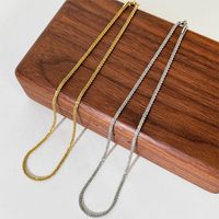 Einfacher Stil Einfarbig Rostfreier Stahl Titan Stahl Überzug 18 Karat Vergoldet Halskette main image 1