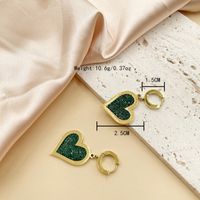 Fashion Heart Shape Stainless Steel Inlay Zircon Drop Earrings 1 Pair main image 7