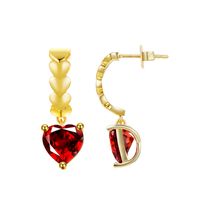 1 Pair Simple Style Heart Shape Inlay Brass Artificial Diamond Drop Earrings main image 6
