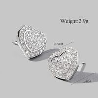 1 Pair Cute Sweet Triangle Heart Shape Plating Inlay Sterling Silver Zircon White Gold Plated Rhodium Plated Ear Studs main image 10