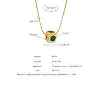 Casual Color Block Titanium Steel Copper Plating Inlay Zircon 18k Gold Plated Pendant Necklace main image 2