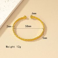 Lady Solid Color Alloy Plating 14k Gold Plated Women's Bangle main image 6