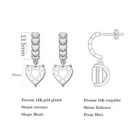 1 Pair Simple Style Heart Shape Inlay Brass Artificial Diamond Drop Earrings main image 2