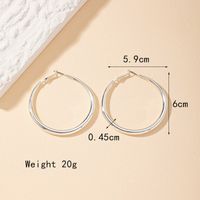 1 Pair Lady Round Plating Alloy 14k Gold Plated Hoop Earrings main image 6