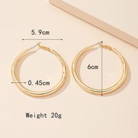 1 Pair Lady Round Plating Alloy 14k Gold Plated Hoop Earrings main image 9