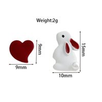 1 Pair Cute Sweet Rabbit Heart Shape Plating Inlay Alloy Artificial Pearls Ear Studs sku image 1