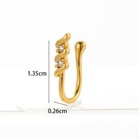 New Micro Inlaid Zircon Nasal Splint Fake Nose Ring Non-piercing Puncture Nose Studs sku image 5