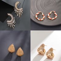 1 Pair Vintage Style Xuping Geometric Plating Inlay Copper Alloy Artificial Gemstones 18k Gold Plated Ear Studs main image 6