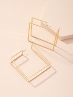 1 Pair Vacation Roman Style Geometric Alloy Gold Plated Ear Studs main image 2