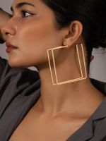1 Pair Vacation Roman Style Geometric Alloy Gold Plated Ear Studs main image 1