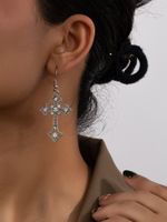 1 Pair Elegant Cross Plating Inlay Alloy Glass Ear Hook main image 6