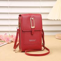Women's Pu Leather Solid Color Classic Style Square Zipper Phone Wallets sku image 3