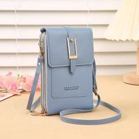 Women's Pu Leather Solid Color Classic Style Square Zipper Phone Wallets sku image 5