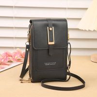 Women's Pu Leather Solid Color Classic Style Square Zipper Phone Wallets sku image 6