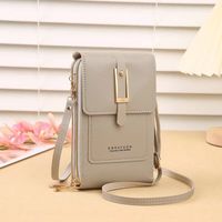 Women's Pu Leather Solid Color Classic Style Square Zipper Phone Wallets sku image 2