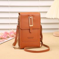 Women's Pu Leather Solid Color Classic Style Square Zipper Phone Wallets sku image 1