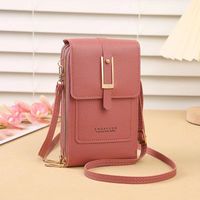 Women's Pu Leather Solid Color Classic Style Square Zipper Phone Wallets sku image 8