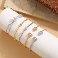 Simple Style Square Water Droplets Copper Plating Inlay Zircon 14k Gold Plated White Gold Plated Bangle main image 1