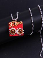 Wholesale Cute Robot Stainless Steel Alloy Wood Pendant Necklace sku image 9