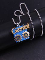 Wholesale Cute Robot Stainless Steel Alloy Wood Pendant Necklace sku image 5