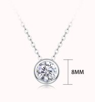 Décontractée Style Simple Couleur Unie Argent Sterling Incruster Moissanite Pendentif main image 6