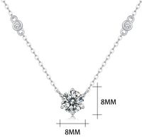 Simple Style Classic Style Solid Color Sterling Silver Inlay Moissanite Pendant Necklace main image 4
