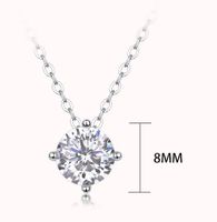 Simple Style Solid Color Sterling Silver Inlay Moissanite Pendant Necklace main image 6
