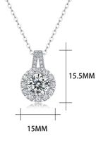 Simple Style Solid Color Sterling Silver Inlay Moissanite Pendant Necklace main image 5